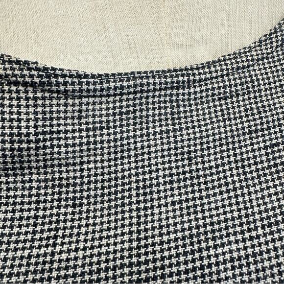 Vintage 80s linen lagenlook midi shift oversized dress houndstooth size small - Picture 6 of 16